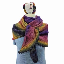 Strick-Set asymmetrisches Tuch glatt rechts aus der Watercolor Sock oder Harmonious Sock von Laines du Nord