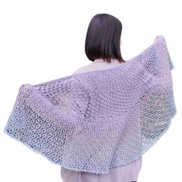 Strick-Set Lochmustertuch halbrund aus einem Poema Cashmere Bobbel