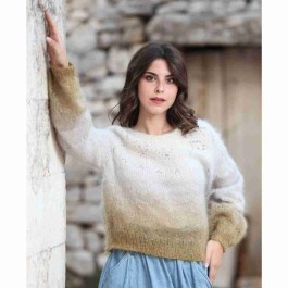 Strickset Pullover 2-fädig aus der Poema Mohair von Laines du Nord Größen S bis L