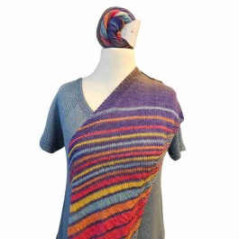 Strick-Set schiefer Schal aus 2 Bobblen der Infinity Sock von Laines du Nord