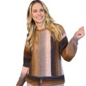 Strick-Set quergestrickter Pullover mit Farbverlauf Größe 36/38 1-2-3 Ideen Merino Bobbel von Pro Lana
