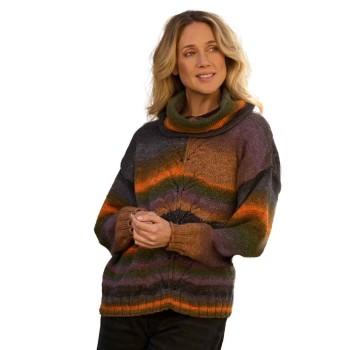 Strick-Set Pulli mit weitem Rollkragen Größe 44/46 1-2-3 Ideen Merino Bobbel von Pro Lana