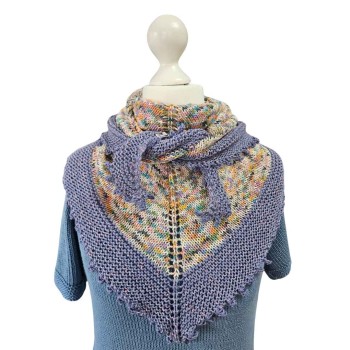 Strick-Set Dreieckstuch aus der Girasole und der Mandarin Petit mit Glitzer - Tuch 2