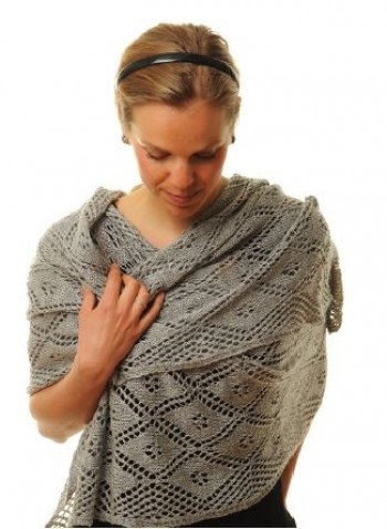 Strick-Set Schal mit Lacemuster Babyalpaca