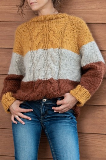 Strick-Set Oversize-Pullover aus der Merino Big von Laines du Nord (Größe L)