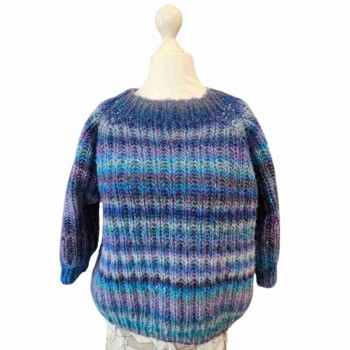 Strickset Pullover Raglan von oben aus der Sombrero von Lana Gatto Größen M und L